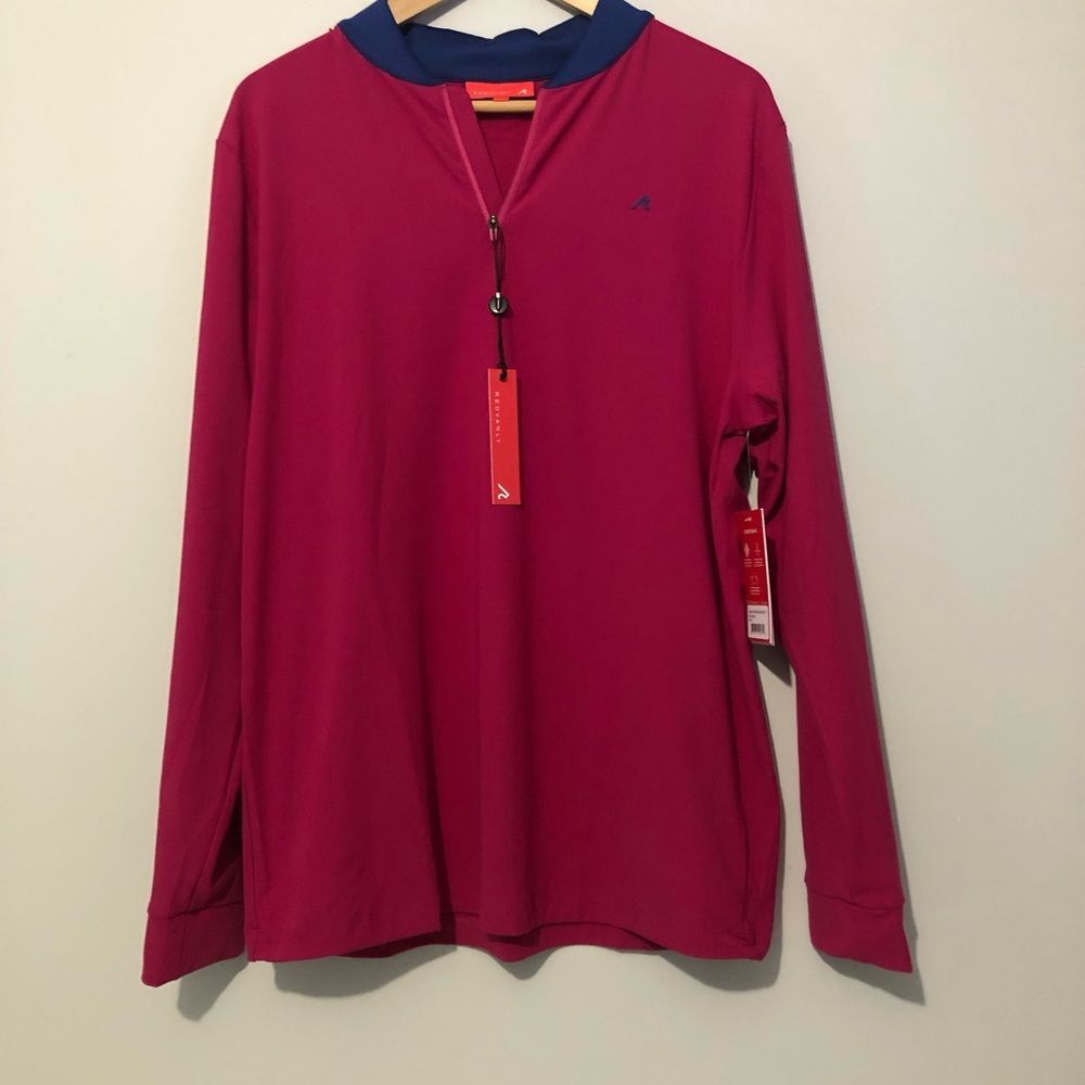 NWT Redvanly Sangria Briar Quarter Zip Men’s Size Medium Long Sleeve Pullover